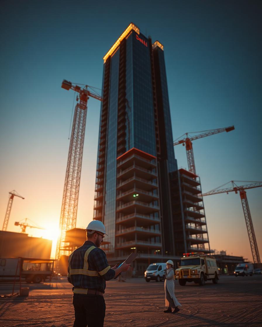 Construction expertise on a SAT site